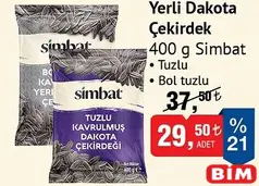 SİMBAT YERLİ DAKOTA ÇEKİRDEK TUZLU/BOL TUZLU 400 G